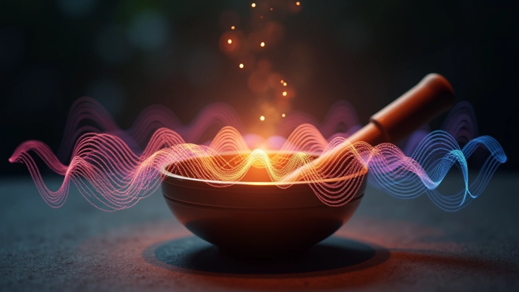 Sound wave visualization showing frequency patterns and vibration propagation through space